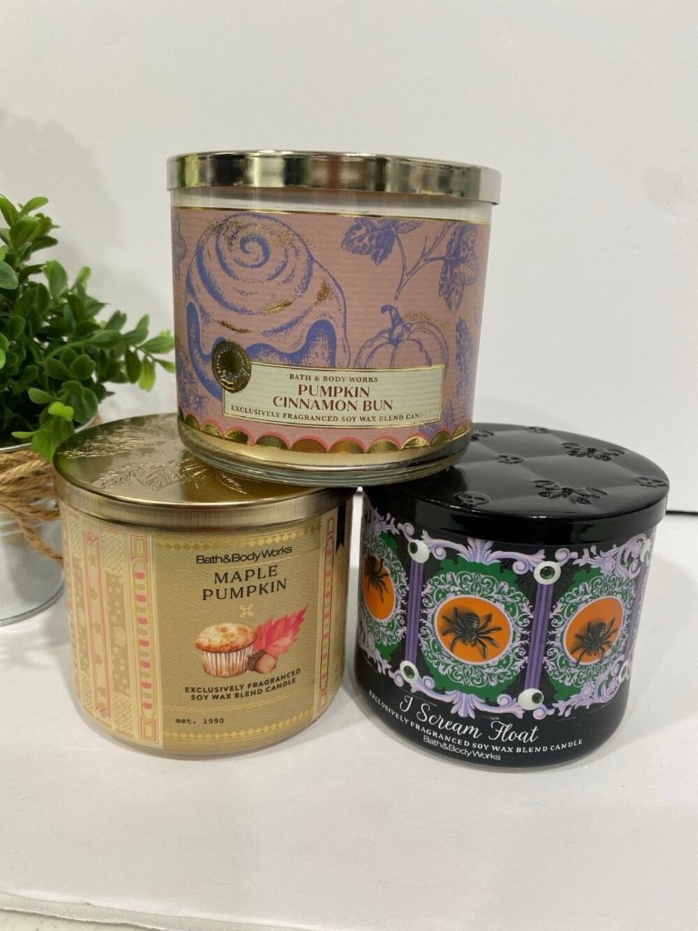 Bath & Body Works Fall Halloween Pumpkin 3 Wick candles X 3 READ